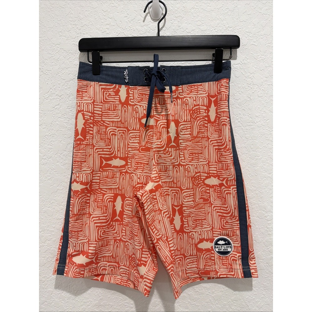 Salt Life NWT Youth Boy Board shorts Beach Summer Cruise Size Medium Fish